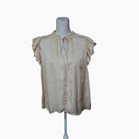 Current Air Los Angeles Top Size Large Cream Eyelet Coquette Feminine Fairy Boho - Picture 1 of 9